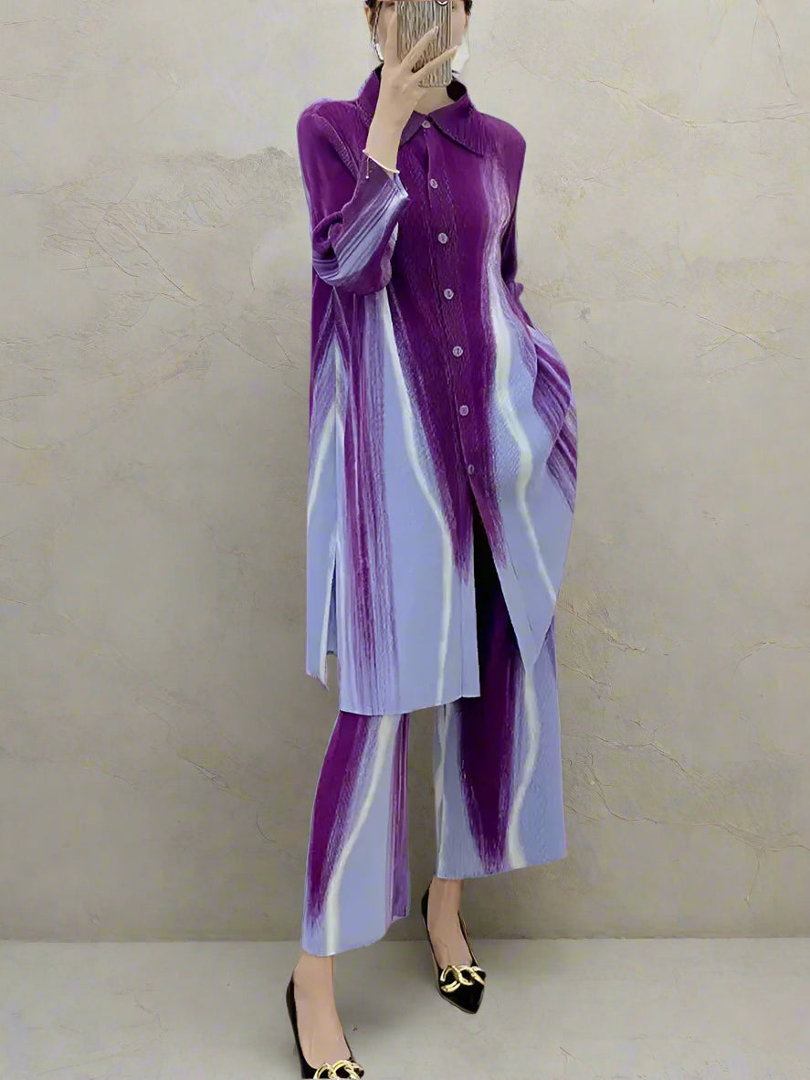 Plissé Wide Leg Trouser & Blouse