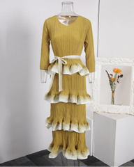 Luxe Tiered Ruffle Pleats Dress