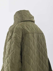 Luxury Diamond-Quilted Scarf Coat