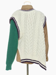 Irregular Patchwork Delight Knitted Sweater