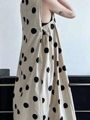 Linen Oversized Sleeveless Midi Dress