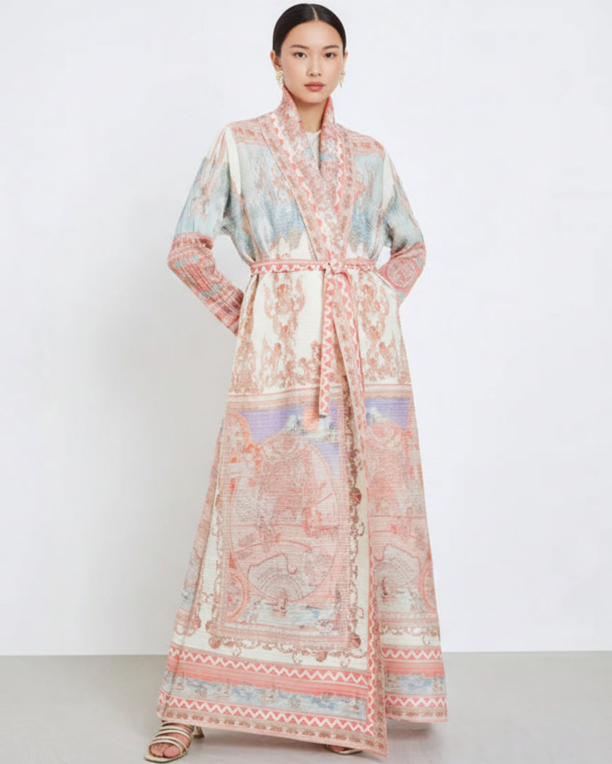 Plissé Maxi Trench Coat