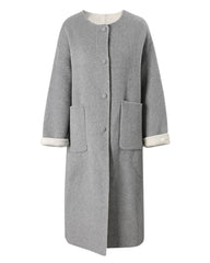 Elegant Double-Faced Wool Blend Coat