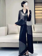 Premium Plisse Cardigan & Pant Set