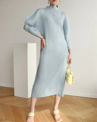 Truly Pleated Batwing Sleeve Dress