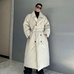 Men's Extra Long Padded Down Trench Coat