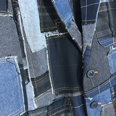 Men's Authentic Denim Patchwork Jacket Coat