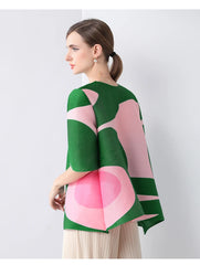 Luxury Pleated 3/4 Sleeve Blouse