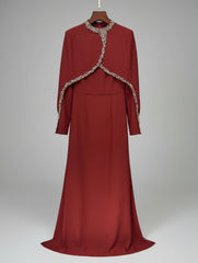 Crystal Embellished Capelet Dress