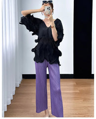 Elegant Petite Pleated 2-Piece Set
