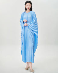 Luxury Plissé Cape Dress