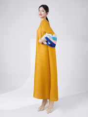 Elegant Pleats Tiered Cuffs Dress