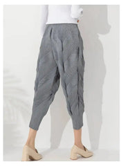 Luxury Unique Pleats Cropped Pants