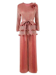 Luxury Formal Pleated Pants Set