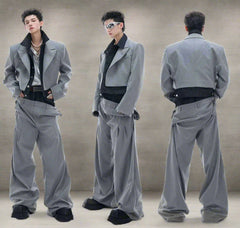 Men's Pinstripe Double-Layered Suit