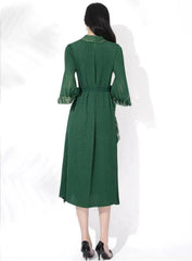 Elegant Floral Pleated Dress