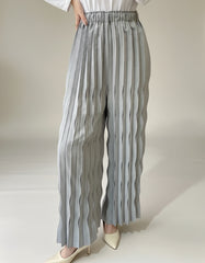 Luxury High-Waist Plissé Pants