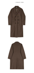 Men's Signature Brown Ultra Long Wool Coat