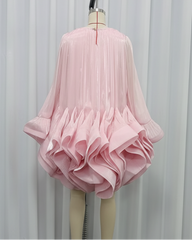 Luxury Ruffle High Low Dress