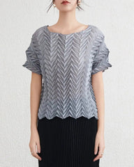 Luxury Crinkled Pleats Top
