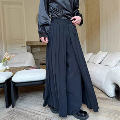 Men's Pleated Wide Leg Trousers