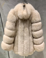 Luxury Genuine Fox Fur Coat