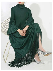Luxury Plisse Tassel Fringe Dress