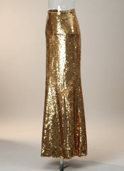 Luxury Sequin High-Waist Skirt