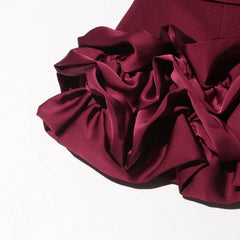 Ruffled-Detail Formal Blazer