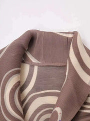 Luxury Plissé Geometric Long Coat