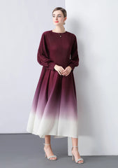 Luxury Pleated Dress With Sleeves