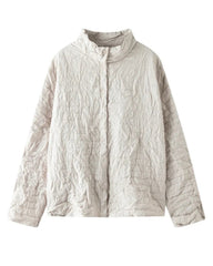 Crinkled Plissé Button Jacket