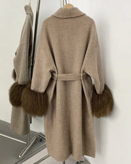 Luxury 70% Wool Long Wrap Coat