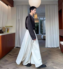 Men's Pleated Wide Leg Trousers