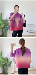 Pleated Ombre Blouse Top