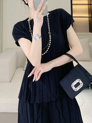 Pleated Vertical Wide Leg Set