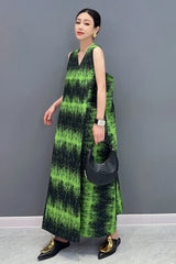 HEYFANCYSTYLE Korean Style Sleeveless Green Dress