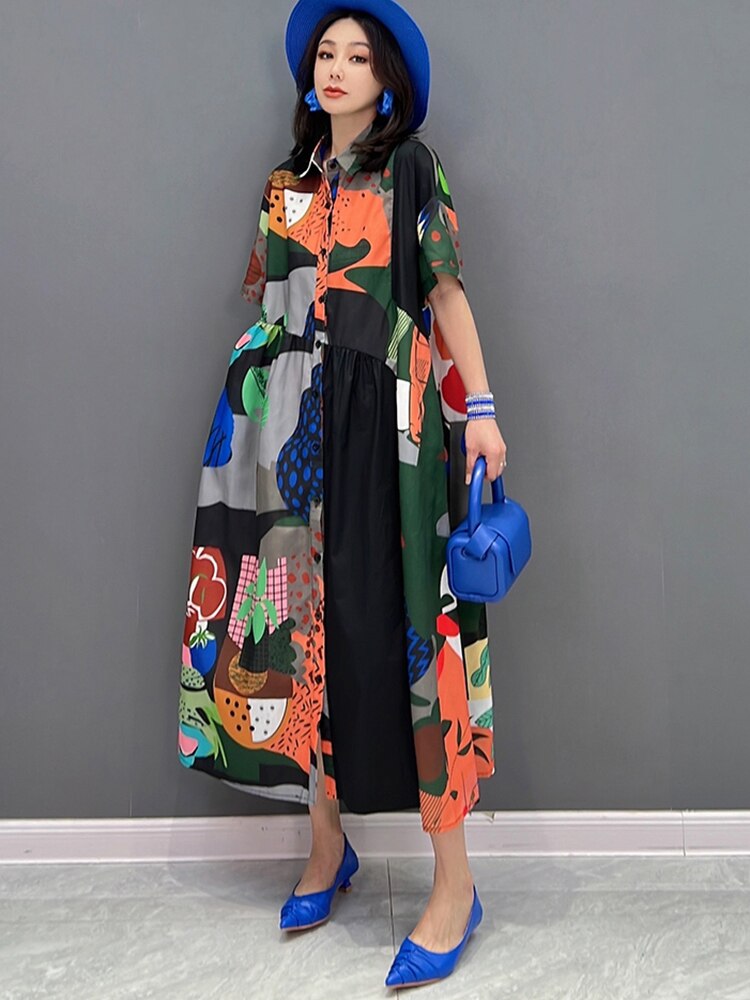 Danielle Mosaic Plant Oversized Dress