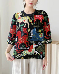 Elegant Pleated Art Top