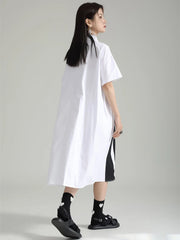 Women's Comfortable Chic White Oversized Blouse Dress