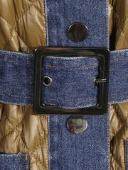 Luxe Quilted Denim Trench Coat