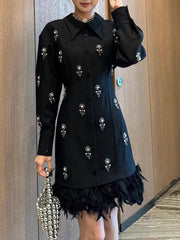 Luxury Crystal & Pearl Mini Dress