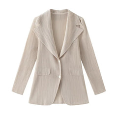 Luxury Plissé Blazer Jacket