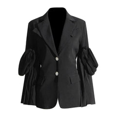 Luxury Ruffled Sleeve Blazer