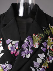 Floral Embroidered Oversized Blazer