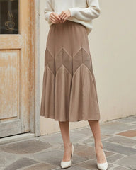 Geometric Pleated Midi Skirt