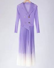 Elegant Plissé Ombre Dress