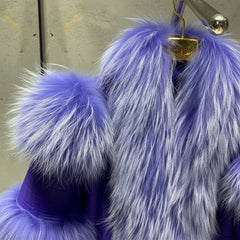 Couture Sheepskin & Fox Fur Coat