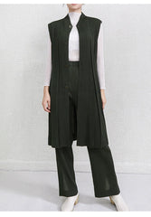 Truly Pleated Longline Vest & Trousers