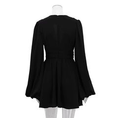 Statement Mini Dress - Puffed Batwing Split Sleeves